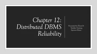 Distributed DBMS Reliability Concepts and Measures