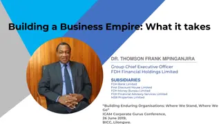 Building a Business Empire: Insights from Dr. Thomson Frank Mpinganjira, CEO of FDH Financial Holdings Limited