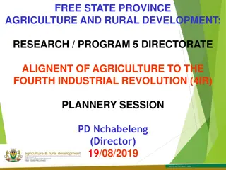 Evolution of Industrial Revolutions in Agriculture: Free State Province Research & Program Director's Plannery Session