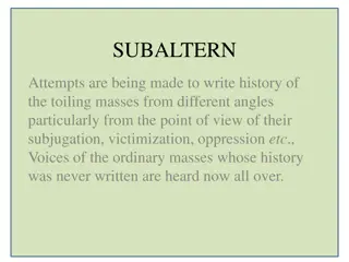 Rediscovering Subaltern Voices: History of the Toiling Masses