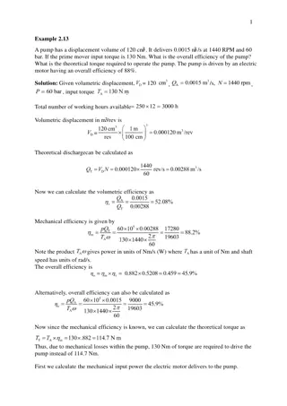 Pump Efficiency and Power Calculation Examples