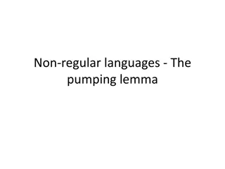 Non-Regular Languages and the Pumping Lemma