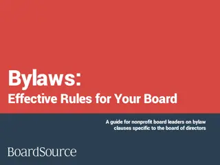 Bylaws for Nonprofit Board of Directors