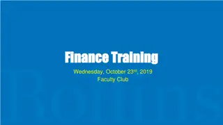 Finance Training Event Overview