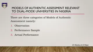 Models of Authentic Assessment in Dual-Mode Universities in Nigeria