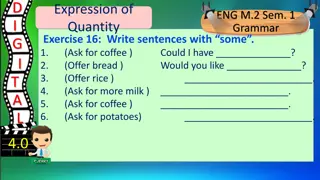 Exercises on Expressing Quantity with Some and Any in English Grammar