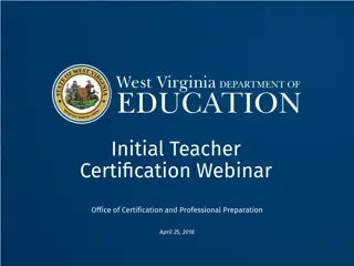 Initial Teacher Certification Webinar Overview