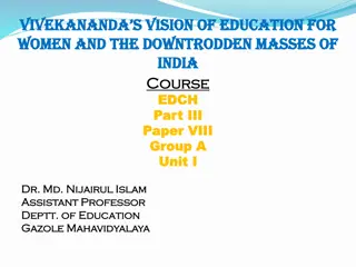 Vision of Education for Women and the Underprivileged Masses in India by Swami Vivekananda