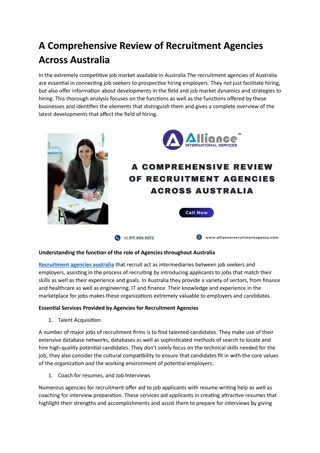 A Comprehensive Review of Recruitment Agencies Across Australia