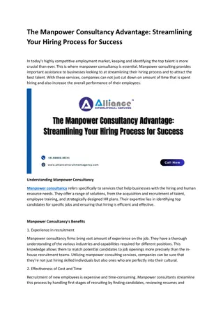 The Manpower Consultancy Advantage Streamlining Your Hiring Process for Success