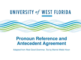 Pronoun Reference and Antecedent Agreement