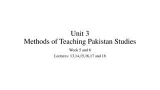 Teaching Methods in Pakistan Studies: Lecture Method Overview