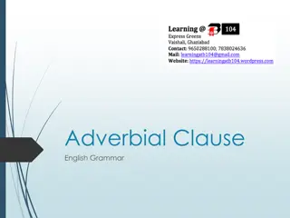 Adverbial Clauses in English Grammar