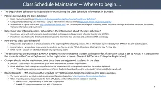 Class Schedule Maintenance in Higher Education