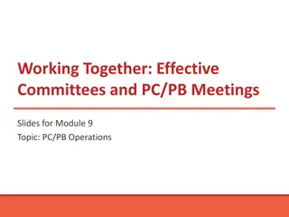 Effective PC/PB Operations for Successful Committees and Meetings