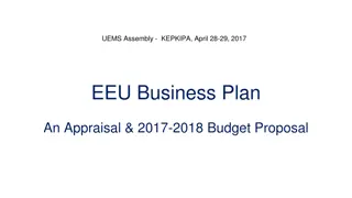 Overview of EEU Business Plan and Budget Proposal