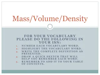 Mass, Volume, and Density in Science