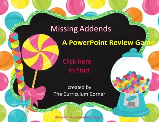 Missing Addends Review Game with PowerPoint Presentation