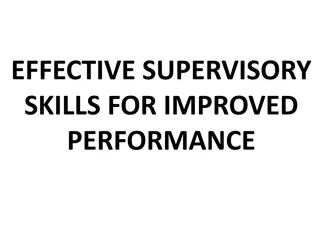 Effective Supervisory Skills for Improved Performance