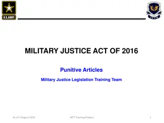 Military Justice Legislation Training Overview