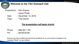 Defense Travel Management Office TAC Outreach Call Summary - December 2019