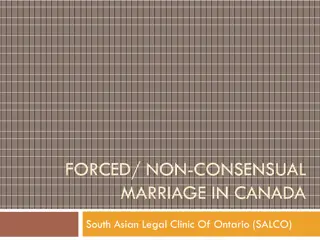 Forced/Non-Consensual Marriage in Canada