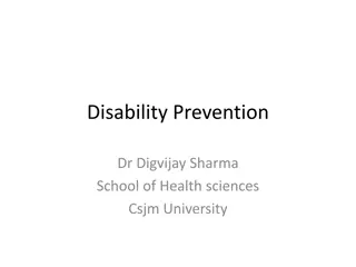 Disability Prevention and Levels of Prevention