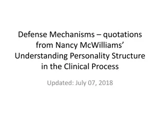 Defense Mechanisms in Personality Structure