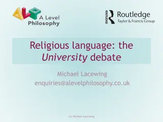 Religious Language: Cognitivism vs. Non-Cognitivism in the University Debate