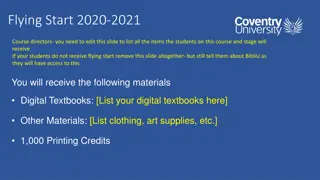 Essential Materials for Flying Start 2020-2021 Course