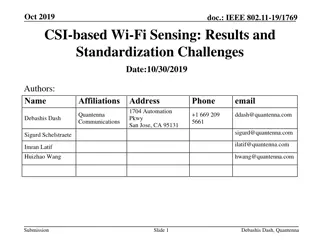 IEEE 802.11-19/1769: CSI-based Wi-Fi Sensing Results & Challenges