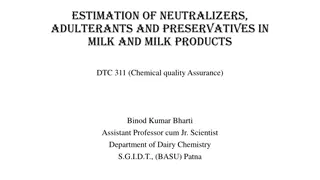 Milk Quality Assurance: Detection of Neutralizers, Adulterants, and Preservatives