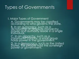 Types of Governments and Democracies