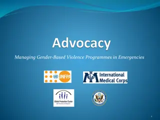 Managing Gender-Based Violence Programmes in Emergencies: Advocacy Strategies