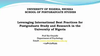 Best Practices for Postgraduate Studies at University of Nigeria, Nsukka