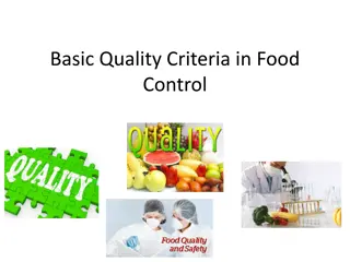 Understanding Basic Quality Criteria in Food Control