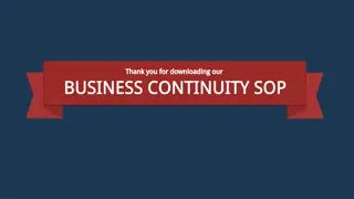 Business Continuity SOP and User Guide Overview