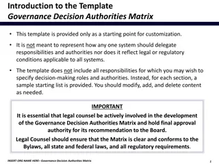 Governance Decision Authorities Matrix Overview