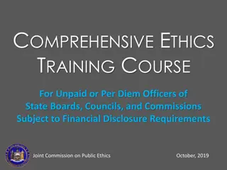 Ethics Training Overview for State Boards, Councils, and Commissions