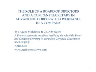 The Role of a Board of Directors and Company Secretary in Corporate Governance