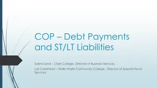 COP Debt Payments and ST/LT Liabilities in Higher Education