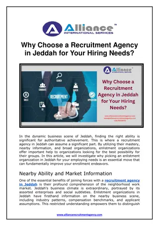 Why Choose a Recruitment Agency in Jeddah for Your Hiring Needs