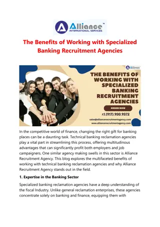 The Benefits of Working with Specialized Banking Recruitment Agencies