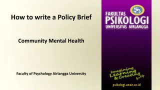 Effective Strategies for Creating a Community Mental Health Policy Brief