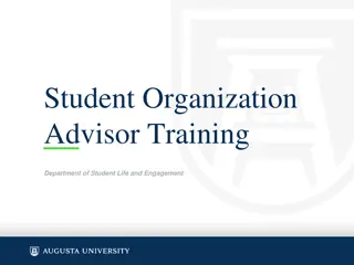 Student Organization Advisor Training and Role Summary