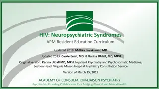 Neuropsychiatric Syndromes in HIV Patients