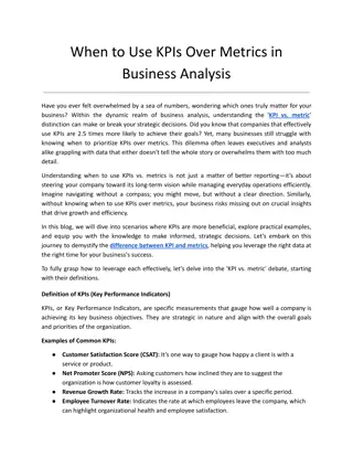 When to Use KPIs Over Metrics in Business Analysis