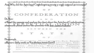 Understanding the Weaknesses of the Articles of Confederation