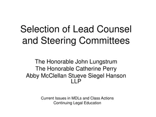 Best Practices for Selecting Leadership in Complex Litigation