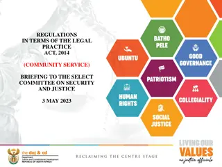 Regulations in Terms of the Legal Practice Act, 2014 - Community Service Briefing